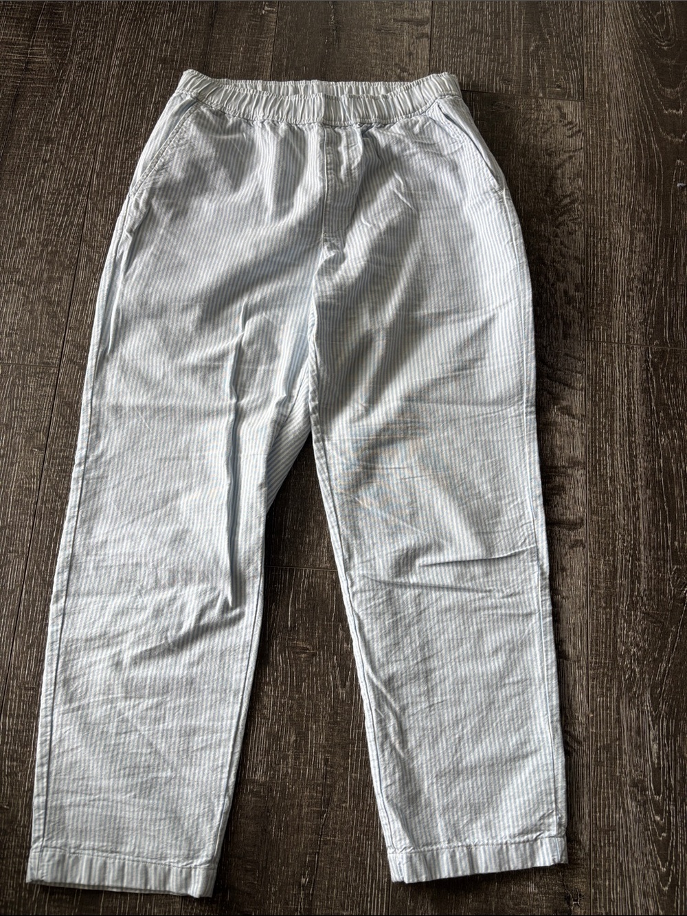 Uniqlo Light Blue and white stripes pants 100% cotton